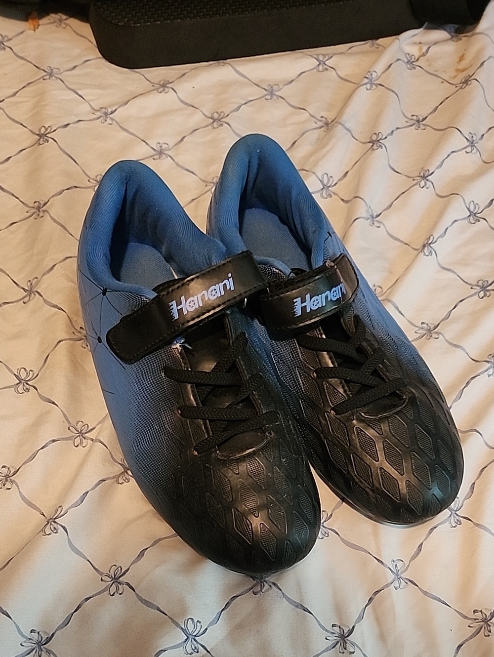 Men's Black and Blue Athletic Lace & Strap Sneakers